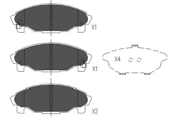 KAVO PARTS Комплект тормозных колодок, дисковый тормоз KBP-1502